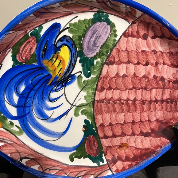 Hand Painted Plate in Fish Pattern, Wall Mounted, Made in Greece - Picture 4 of 6